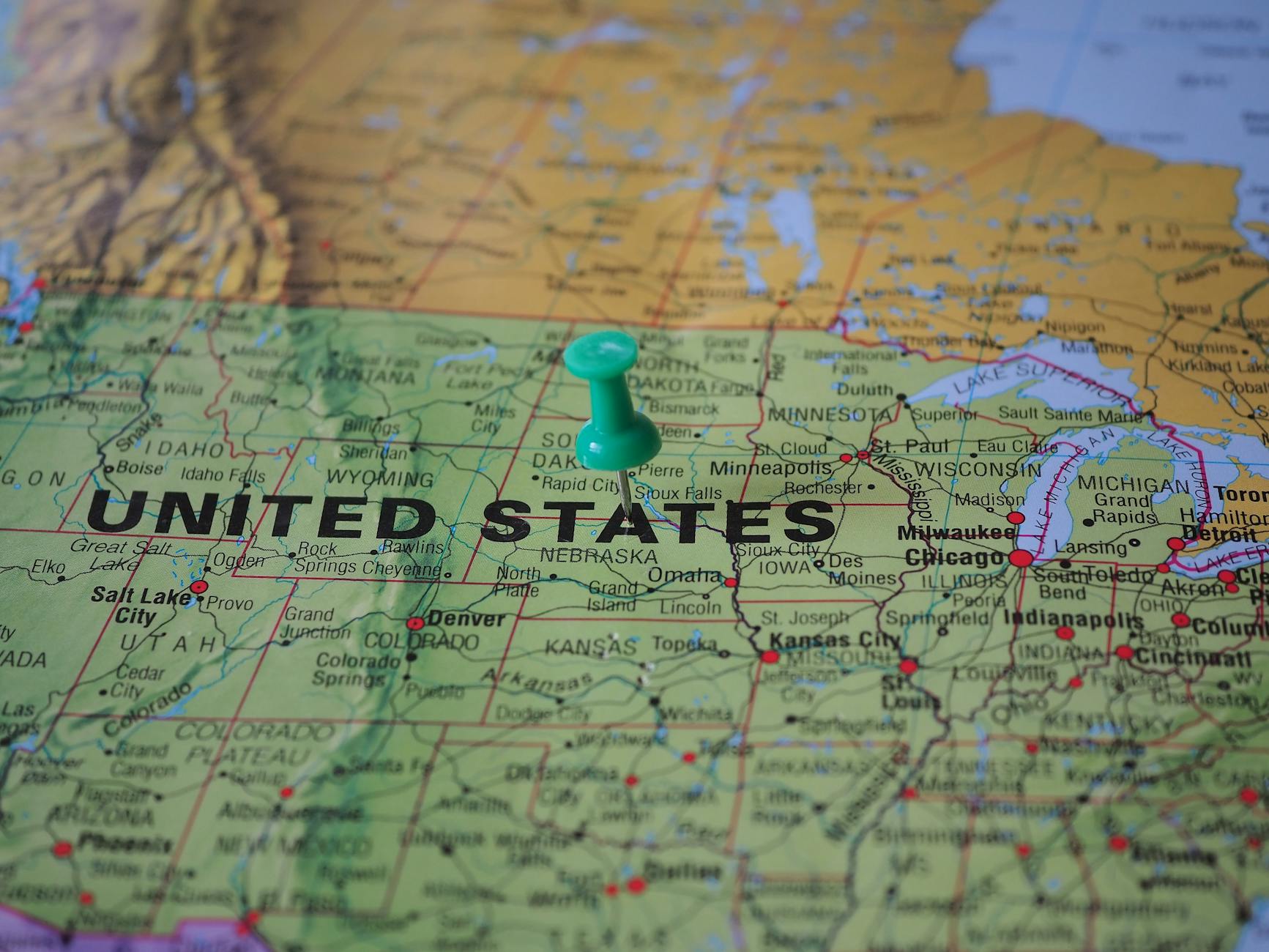 pin on usa on map